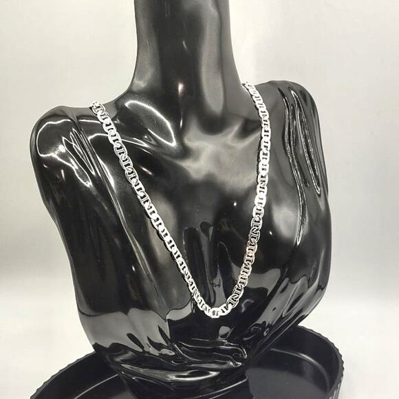 Silver Mariner Chain, Mariner Necklace, Solid Silver Chain  925 Silver Necklace & Bracelet 6mm Mariners Chain Valentines Birthday Gift NEW! main image 1